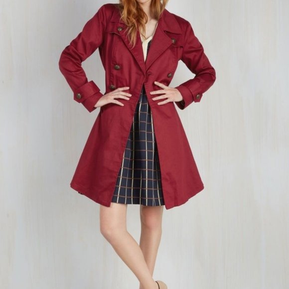 Nick & Mo Jackets & Blazers - Nick & Mo Belted Trench Coat in Lipstick Red